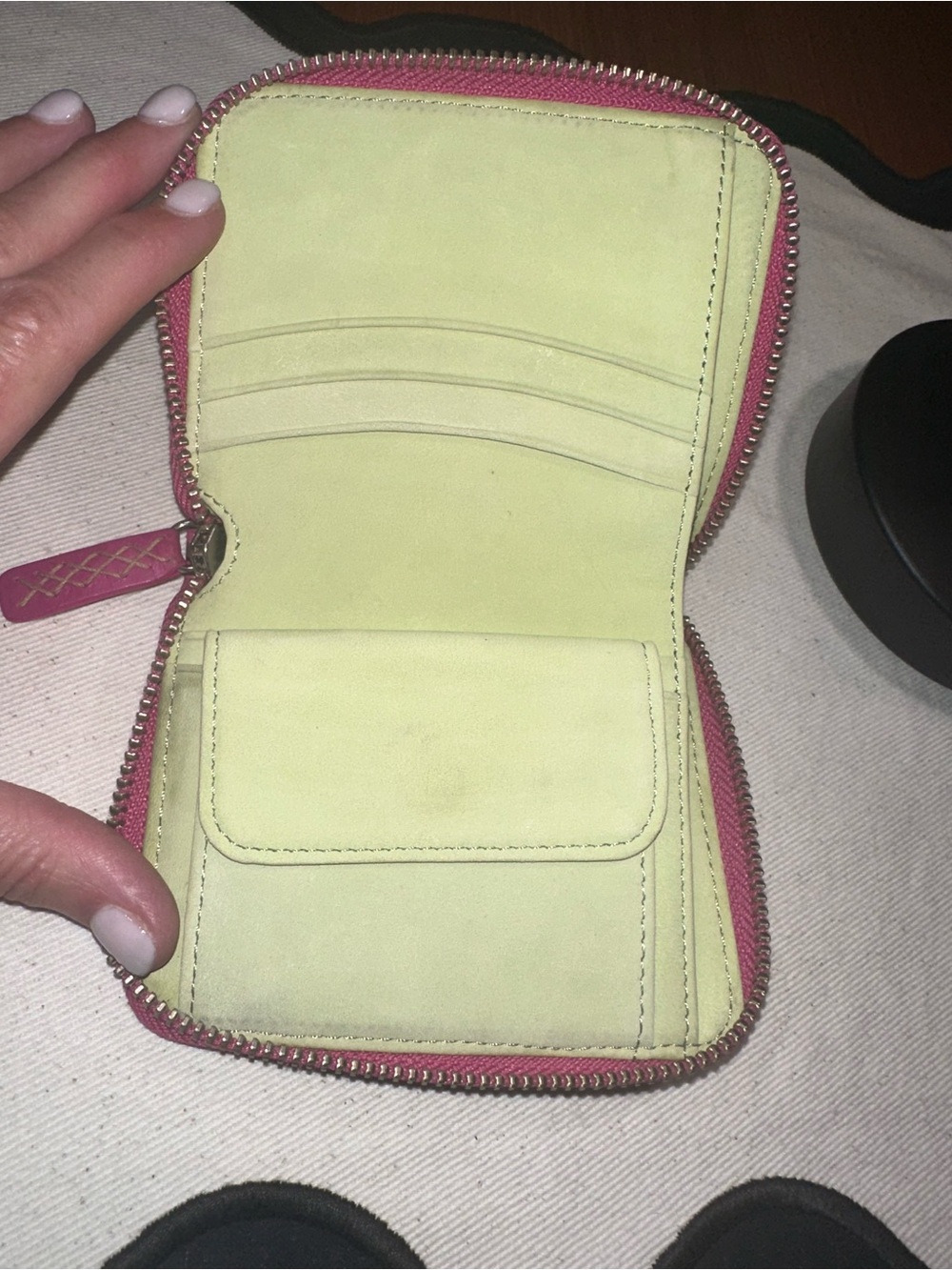 Sigrid Olsen Pink Leather Zip-Around Wallet | Suede Interior | Compact | EUC - Picture 3 of 12